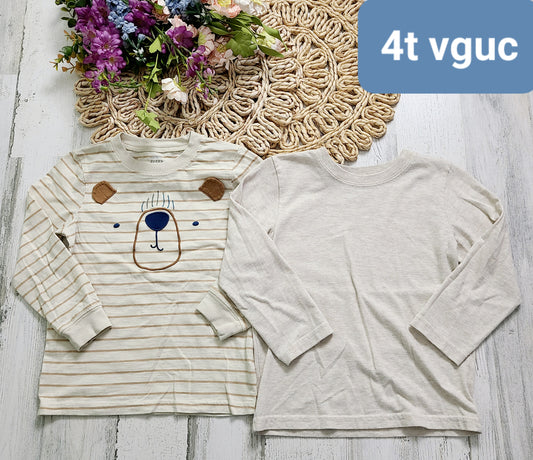 carters bear shirt tan long sleeve