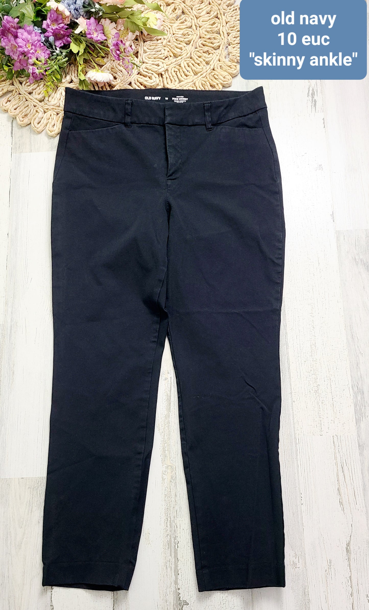 old navy skinny ankle chico pants black