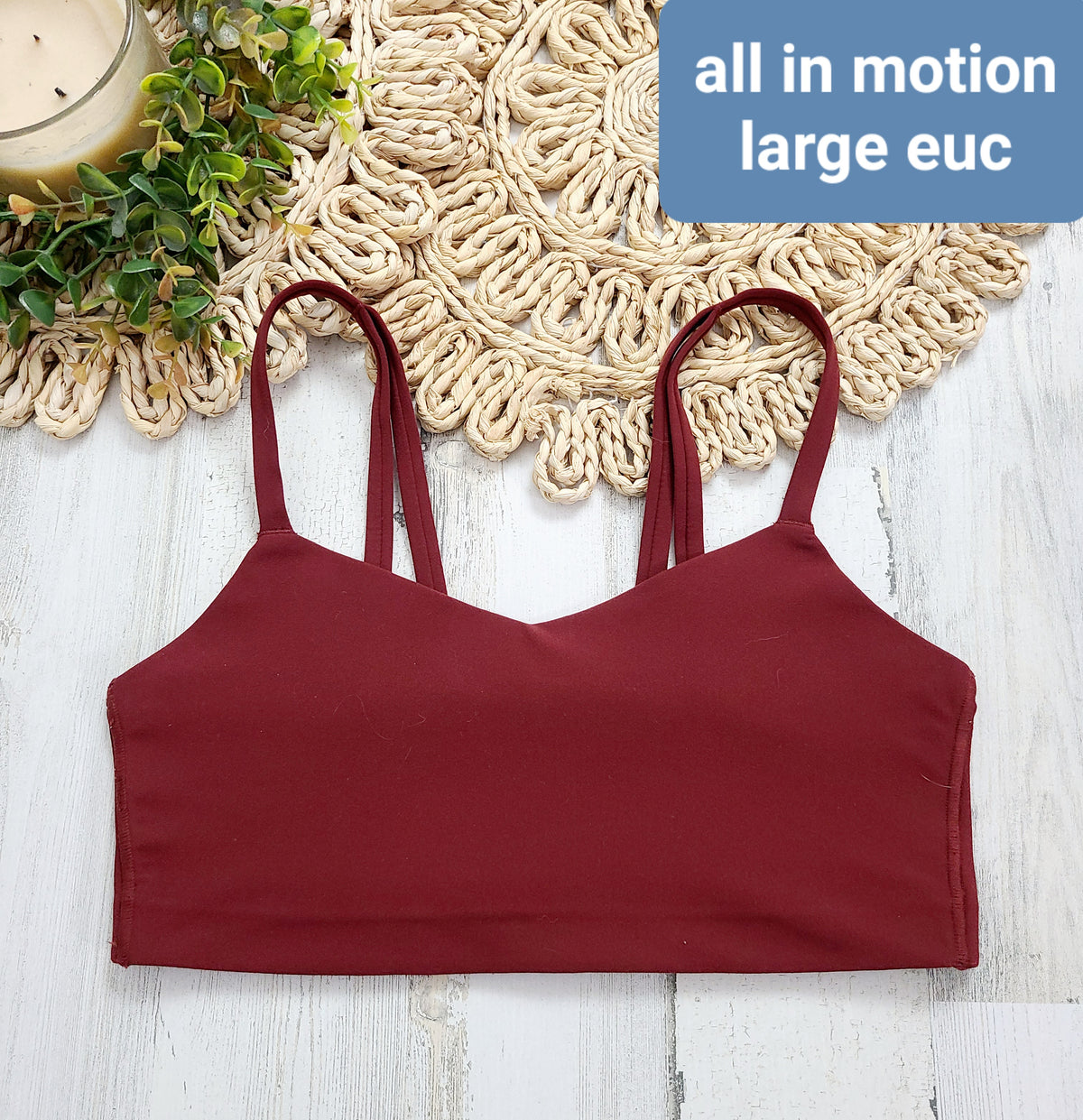 red all in motion sports bra