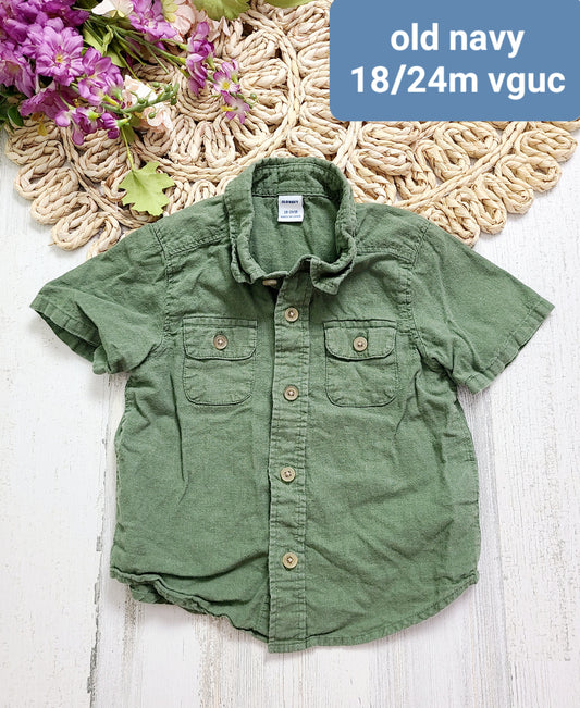 green button down old navy boys