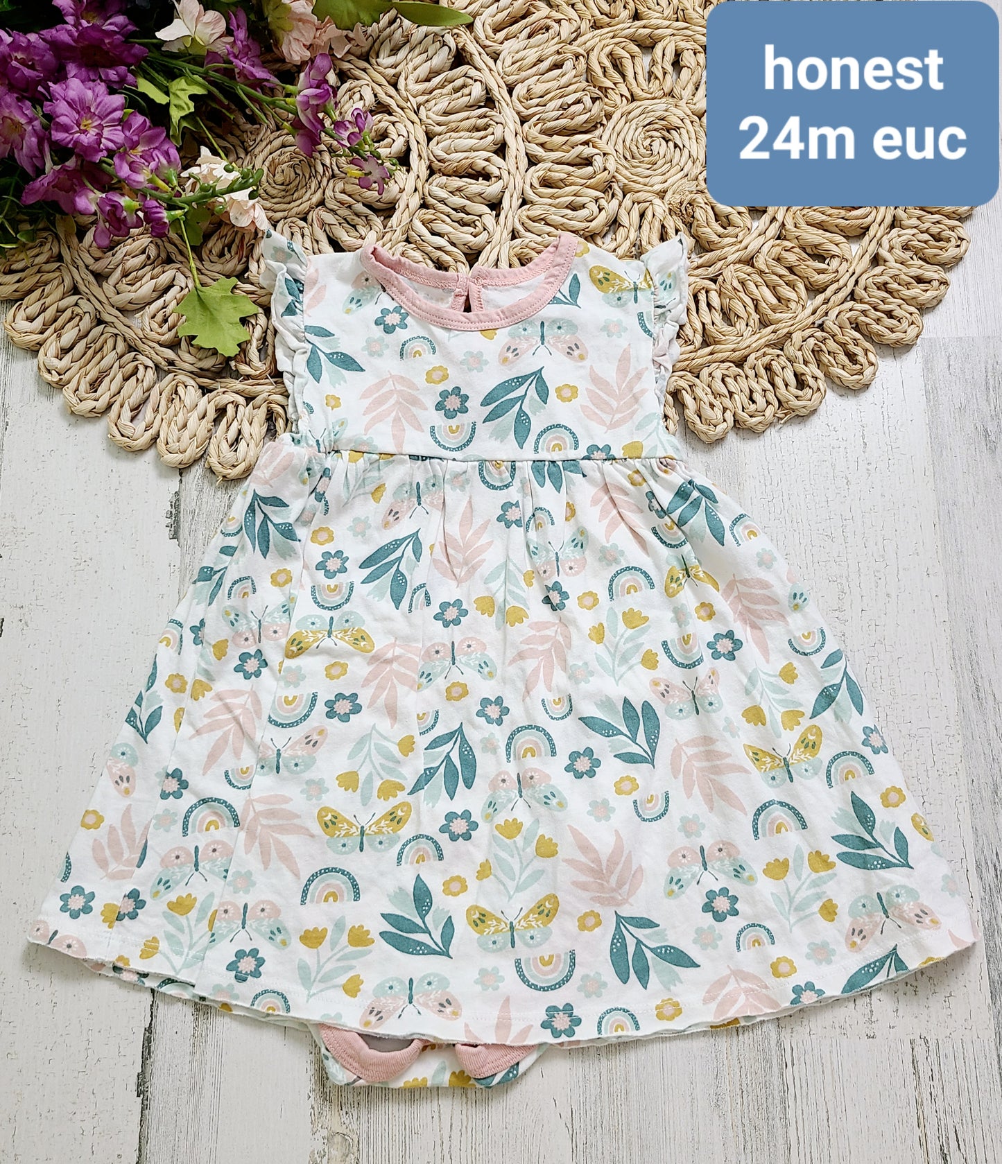 honest floral dress with onesie