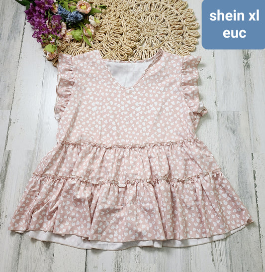 shein pink leopard peplum