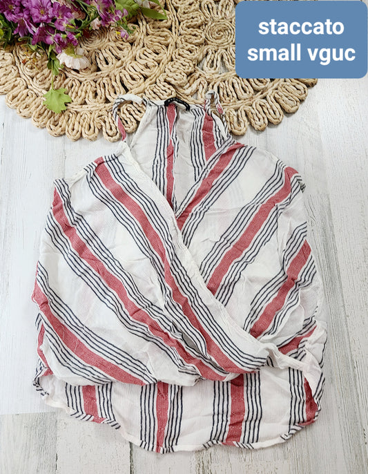 staccato striped crossover tank