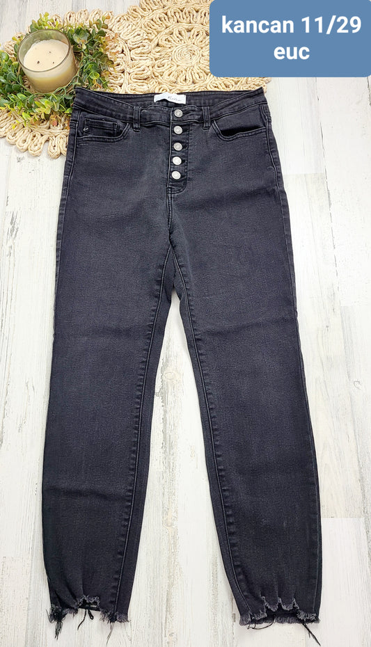 gray button fly kancan