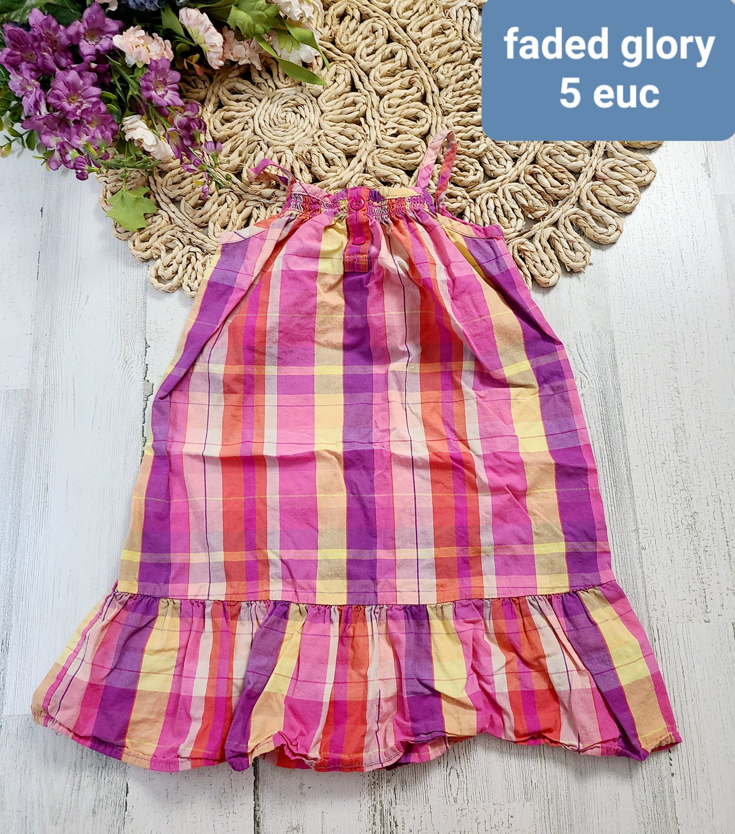 plaid faded glory dress