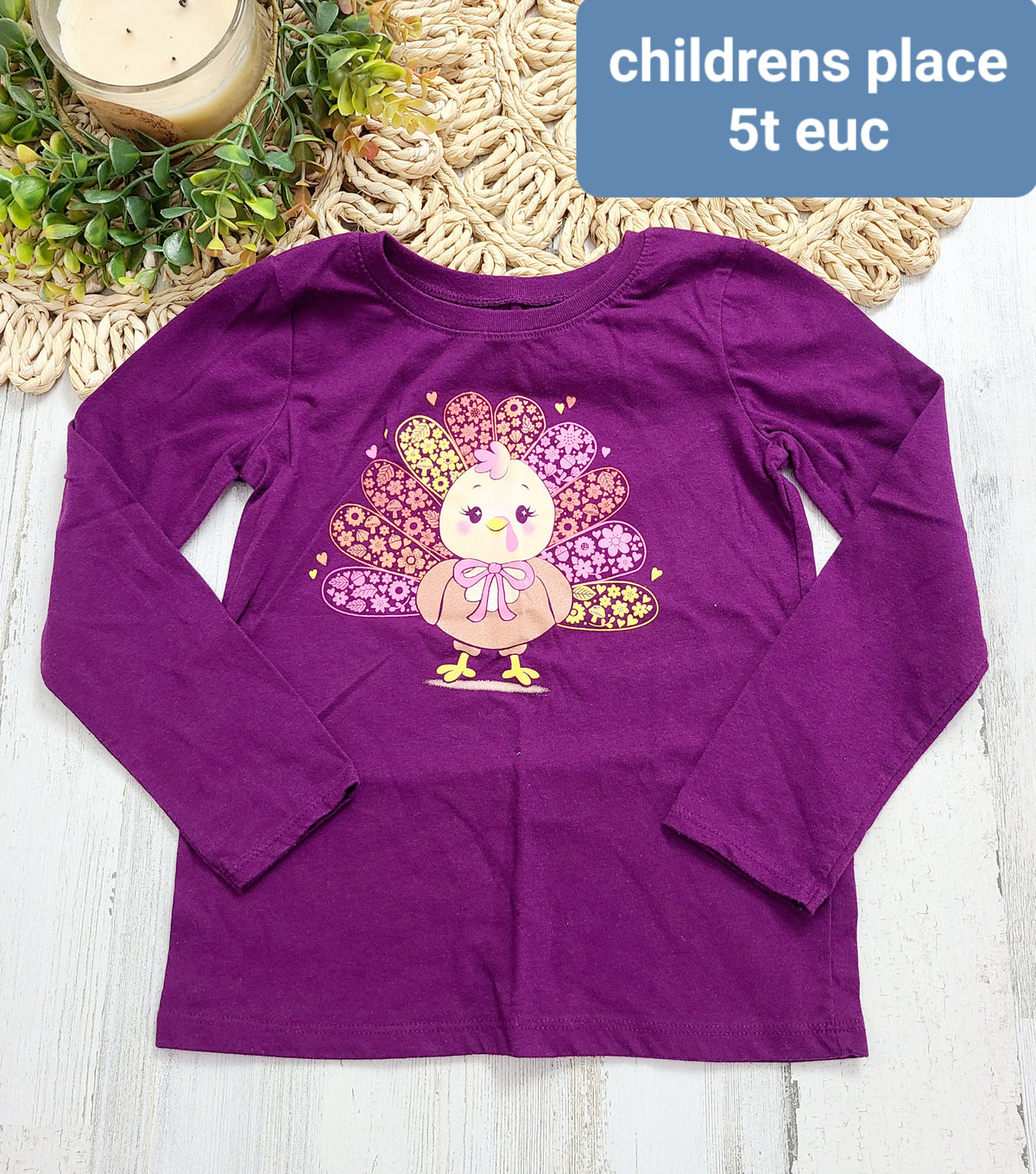 purple long sleeve with turkey childrens place