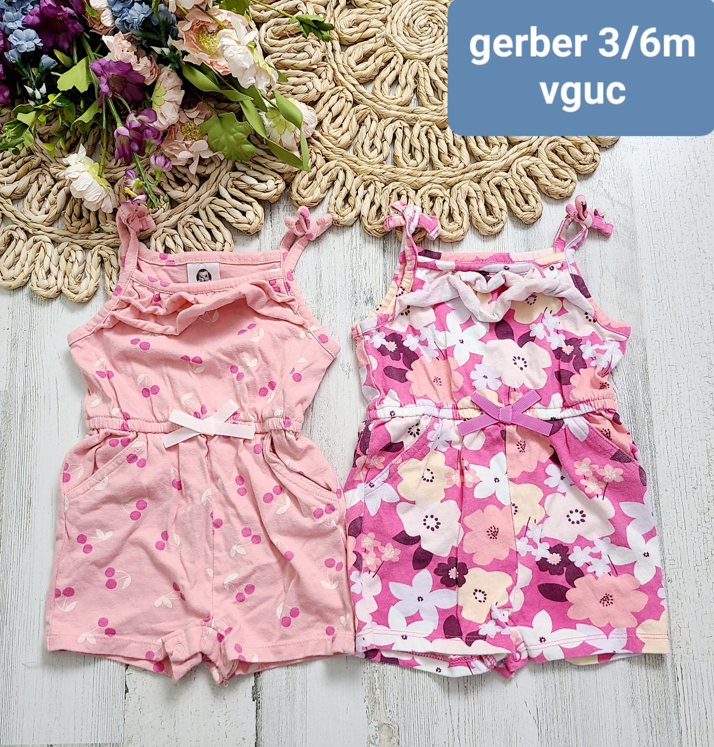 gerber rompers cherries and rompers