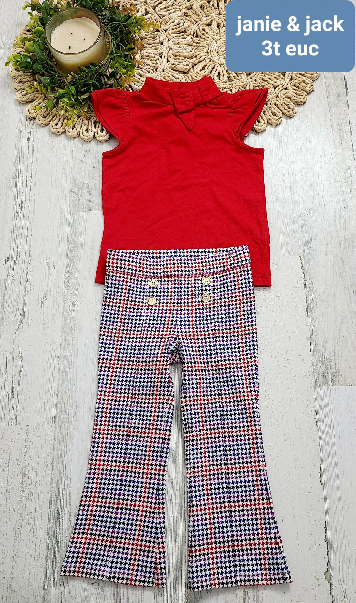 red tank and plaid pants 3t janie & jack