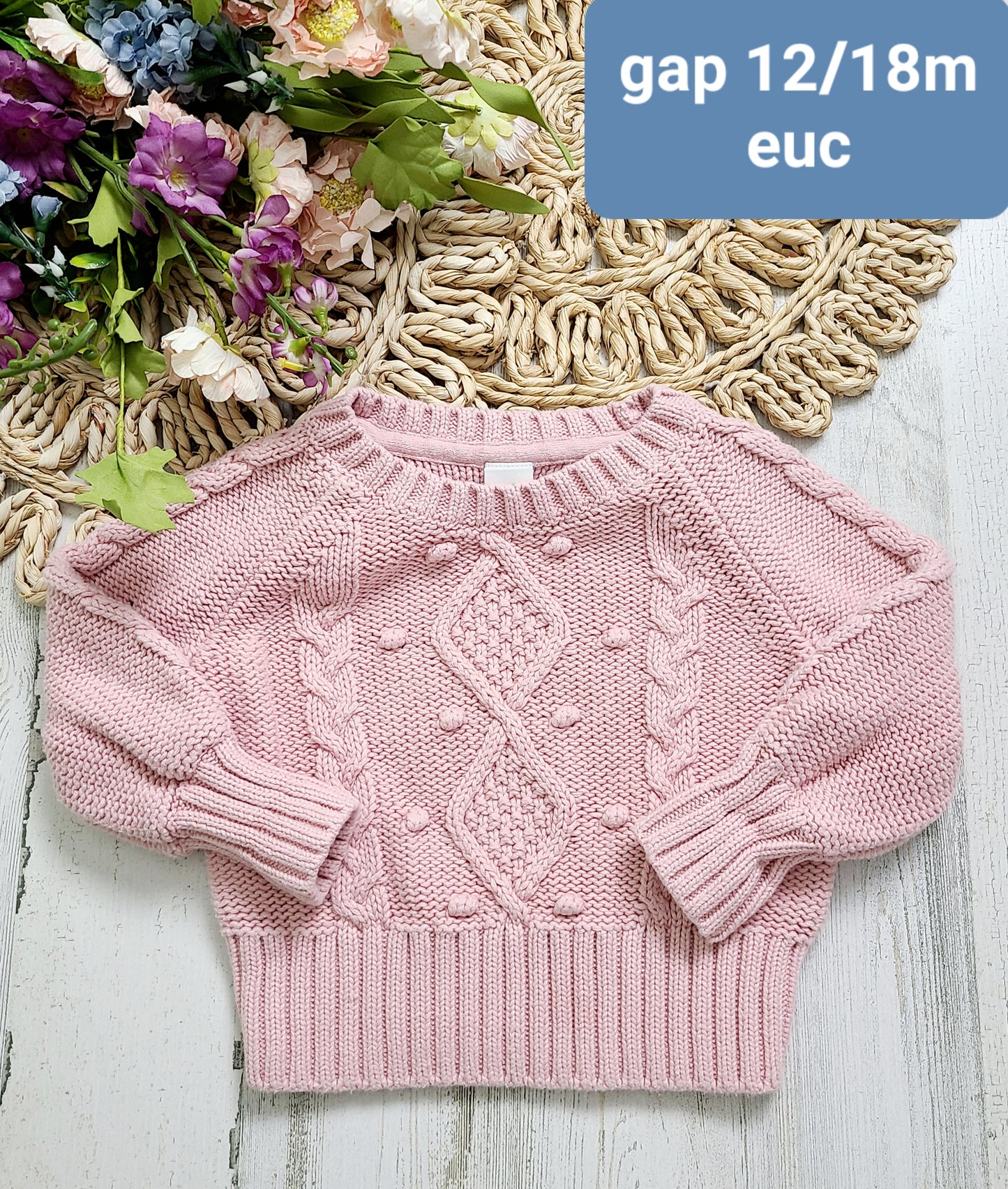 gap pink knit sweater
