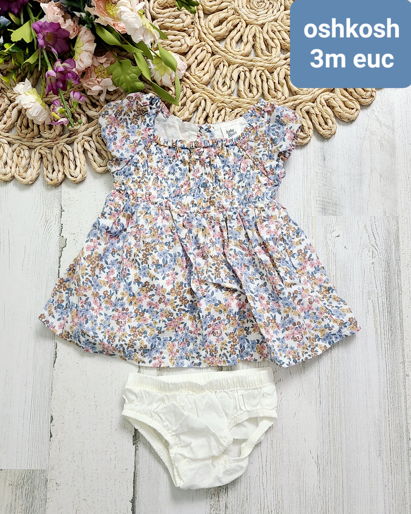 oshkosh pastel floral with white