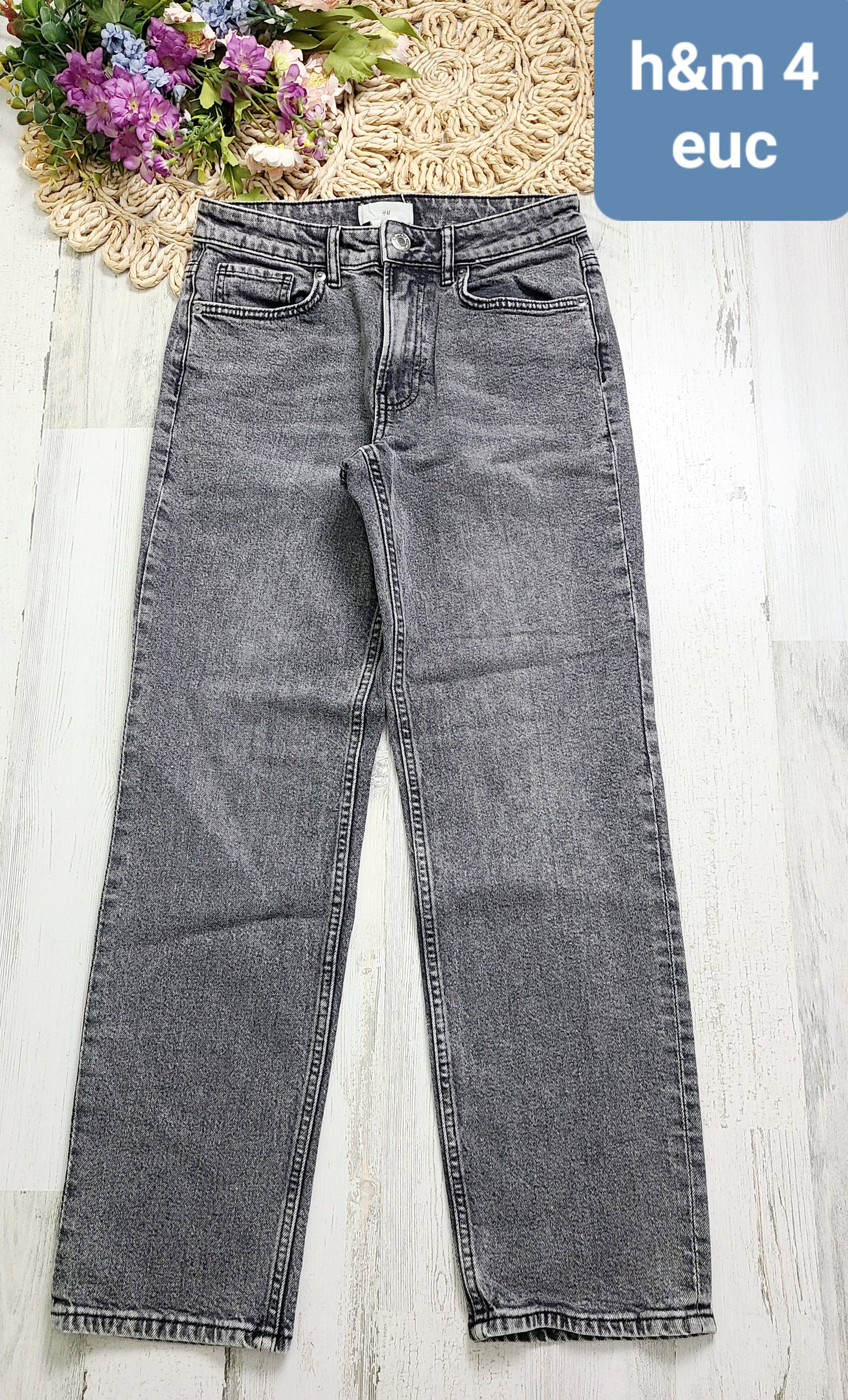 gray straight leg h&m jeans