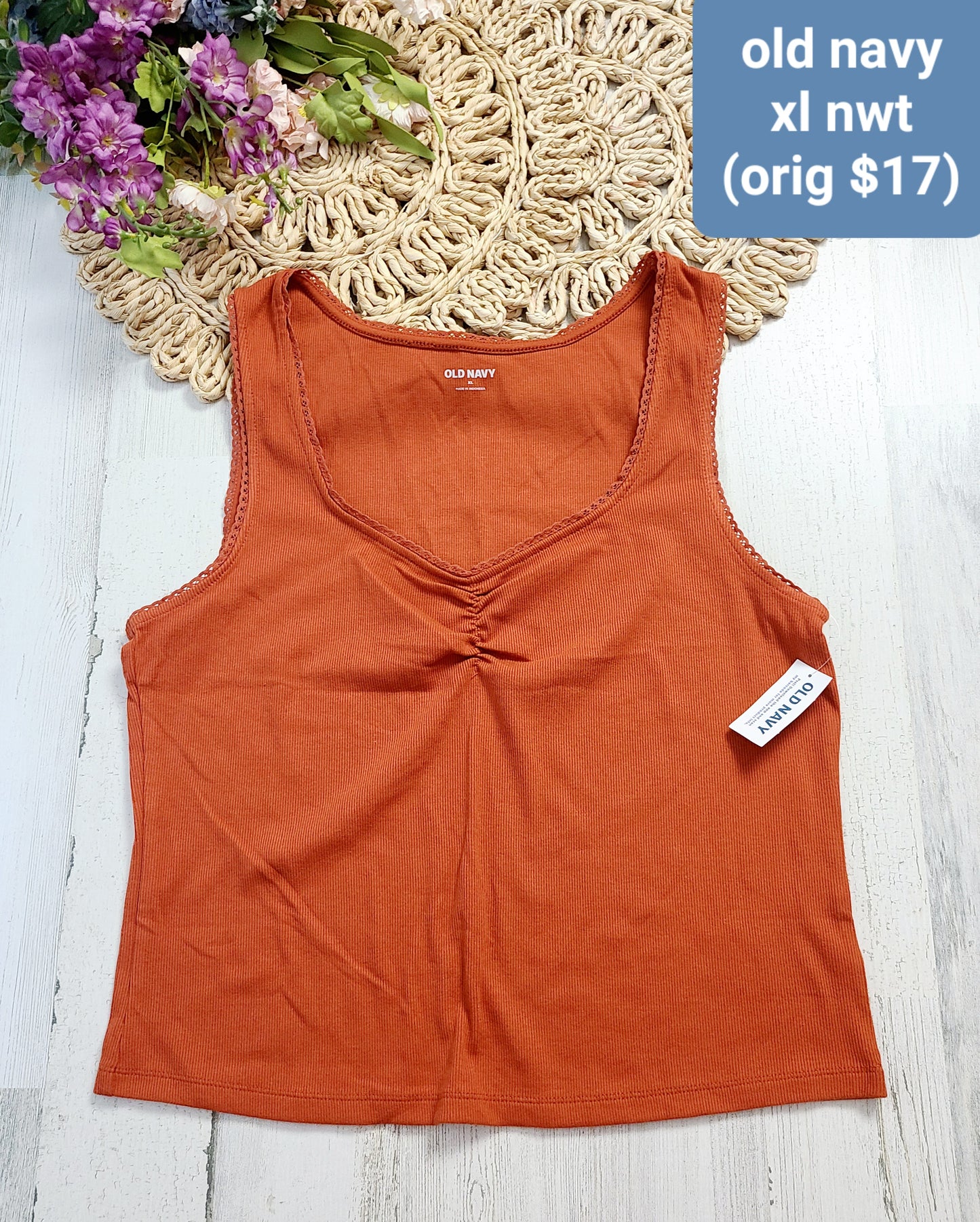 new old navy orange tank