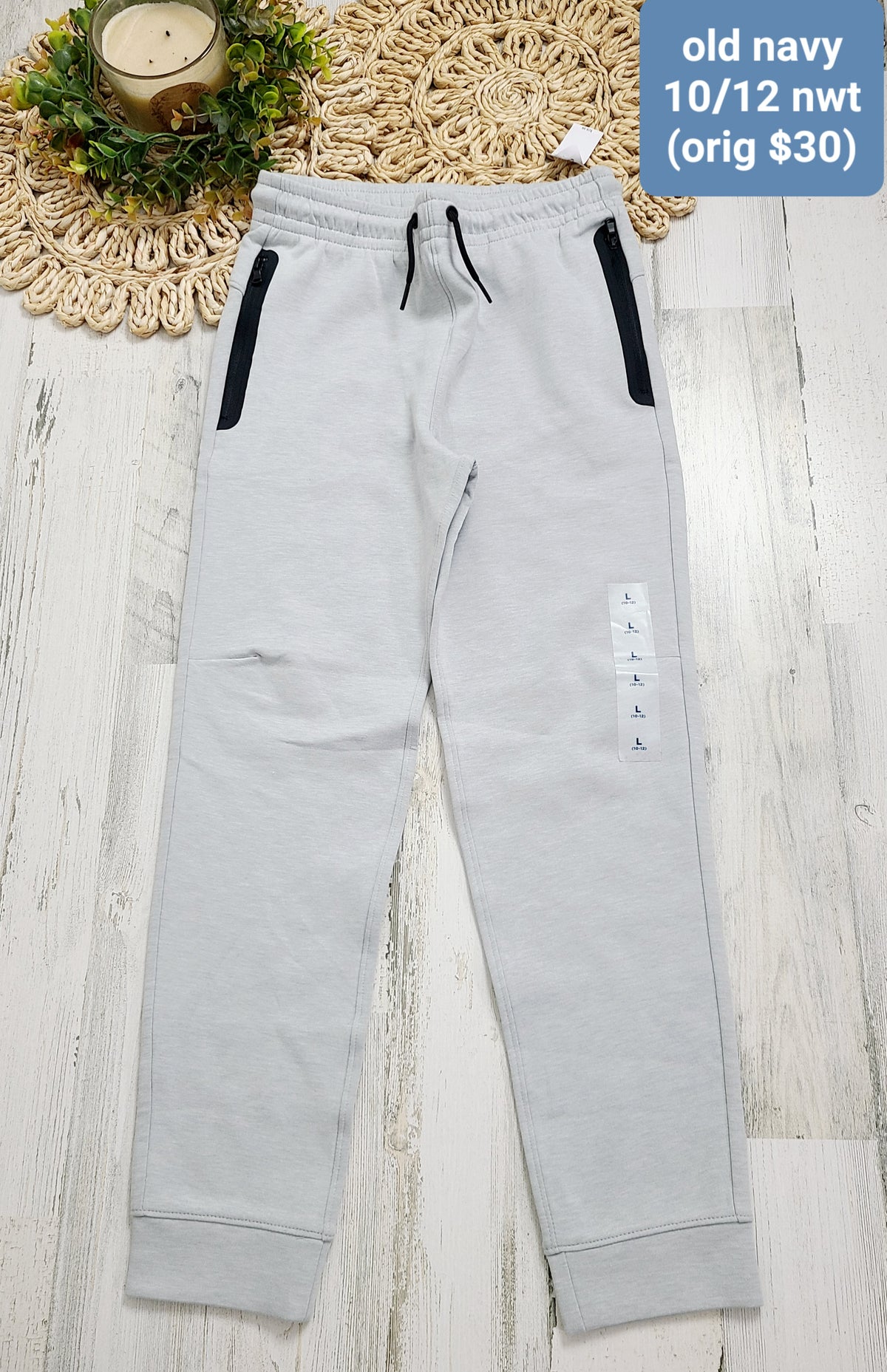 new light gray zip pocket joggers old navy