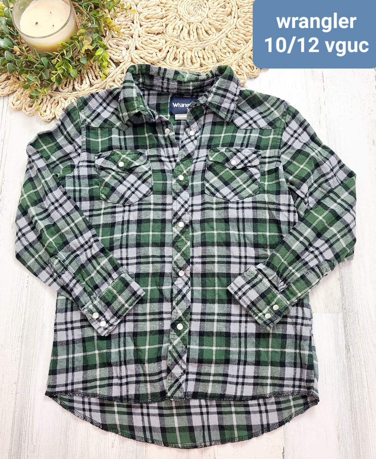 green plaid wrangler