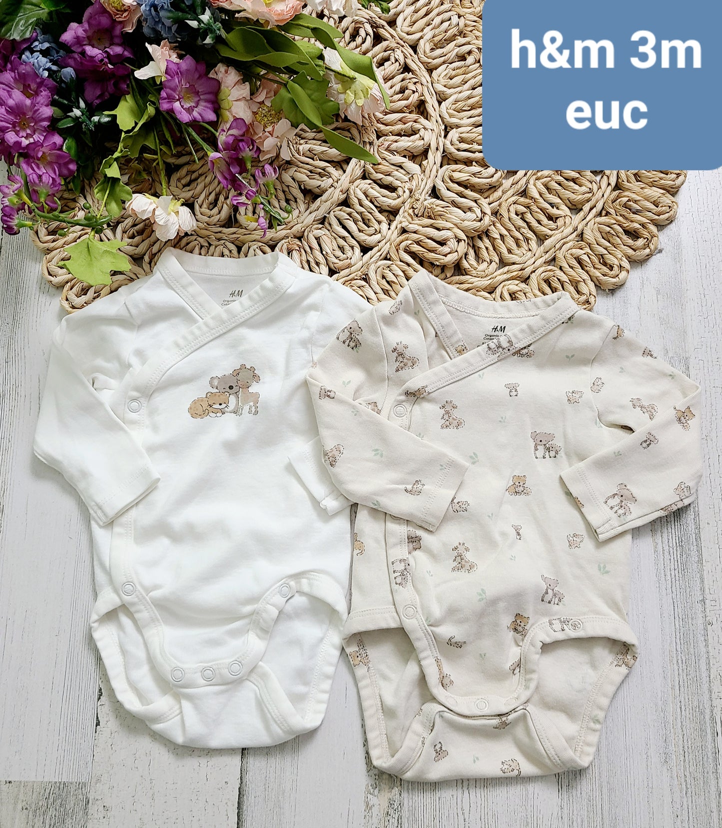h&m 3m onesies animals