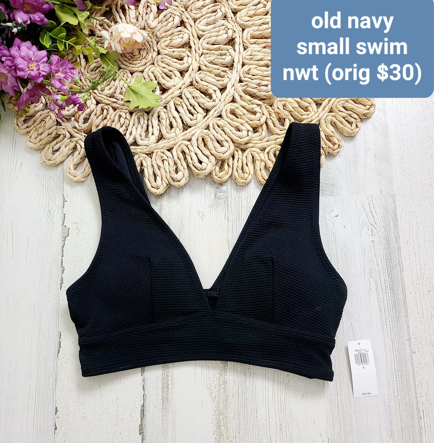 black swim top new old navy