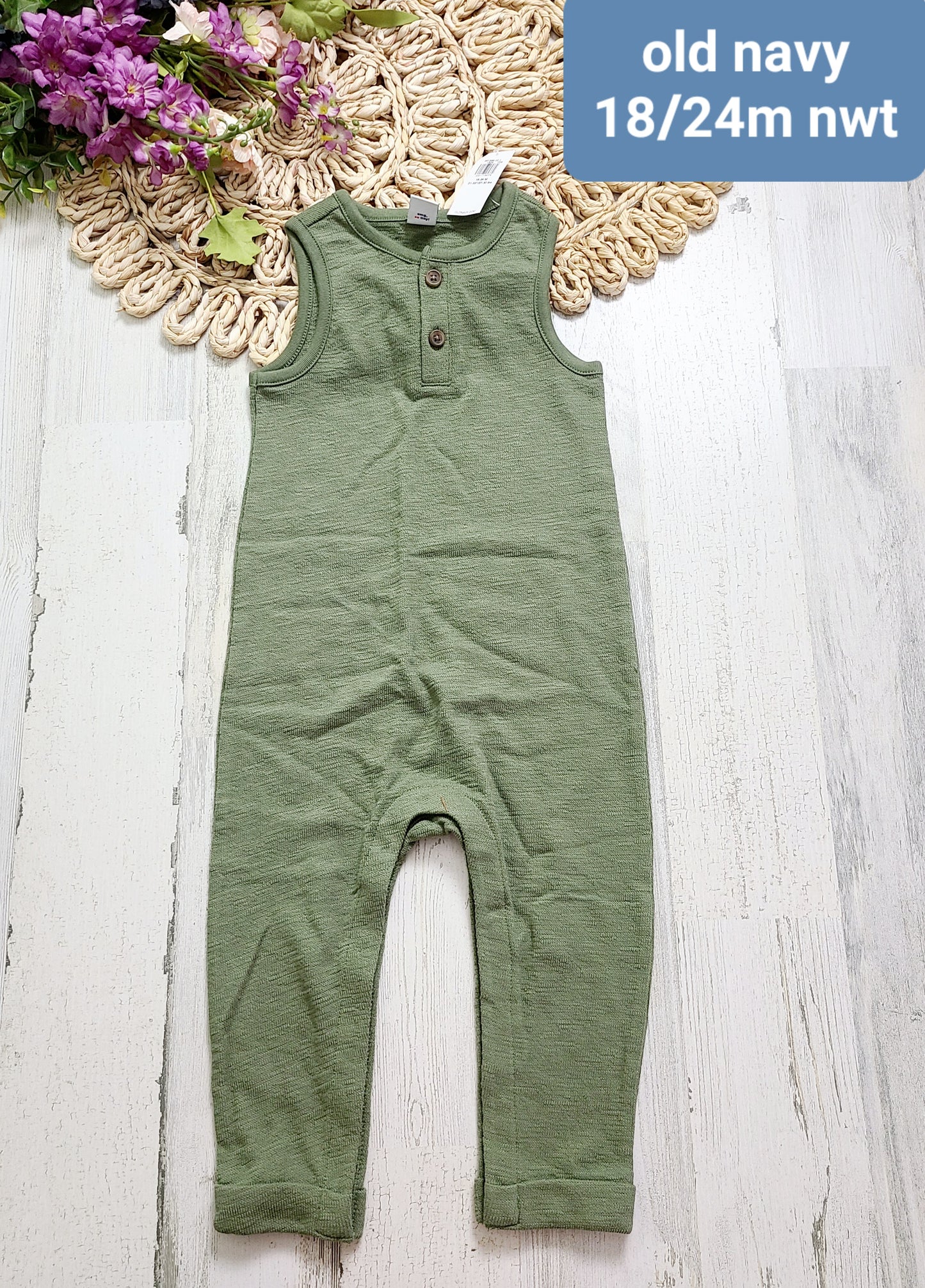new olive henley jumpsuit old navy