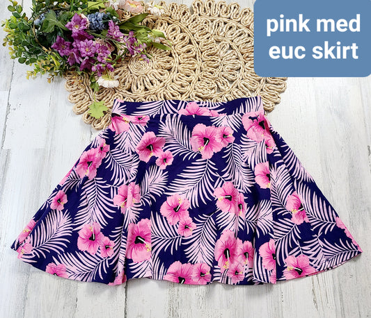 pink floral skirt