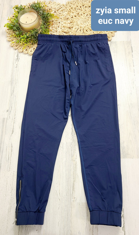 navy zip jogger zyia small