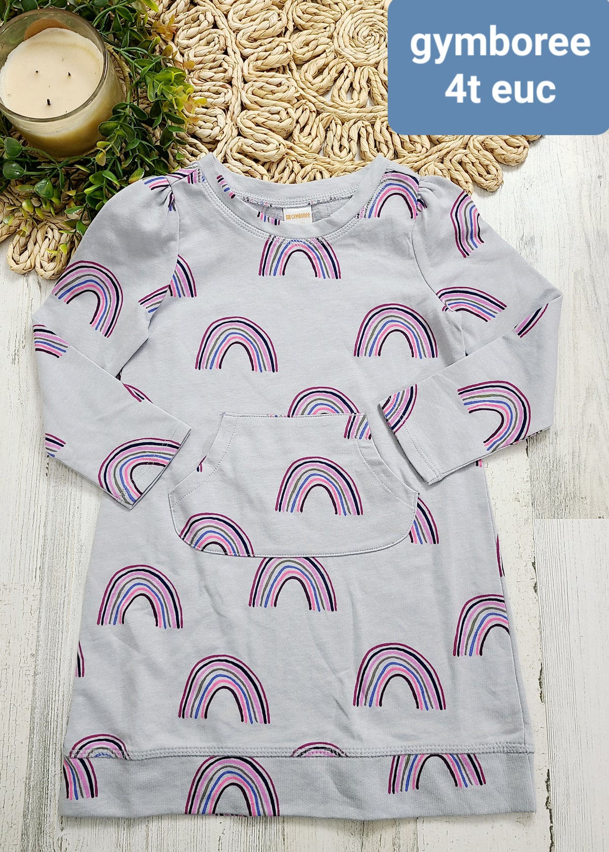 grey rainbow sweatshirt dress gymboree
