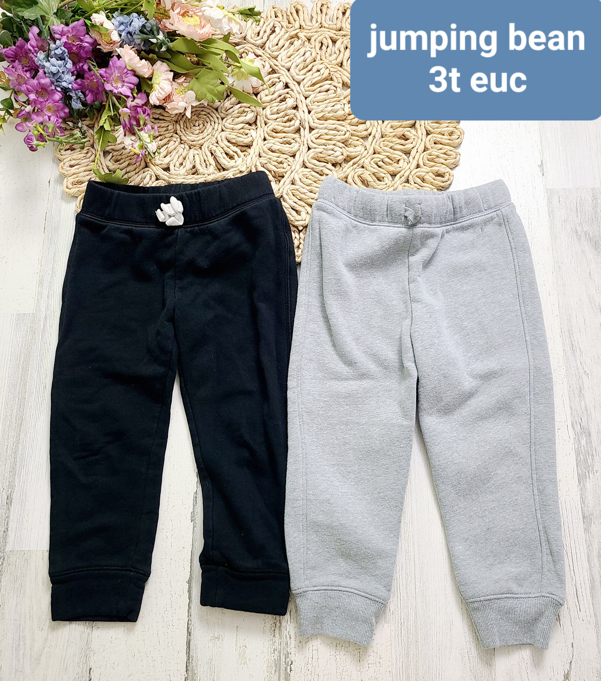 black and gray jumping bean joggers boys