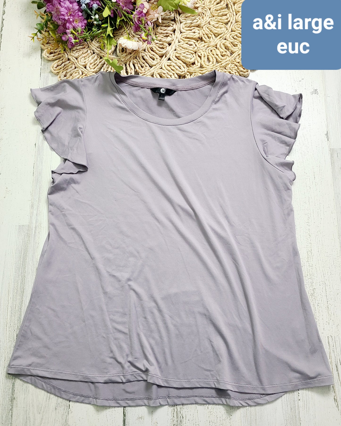 purple ruffle sleeve a&i