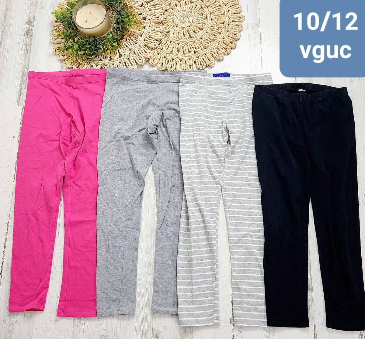 pink grey and black 4 pairs of leggings