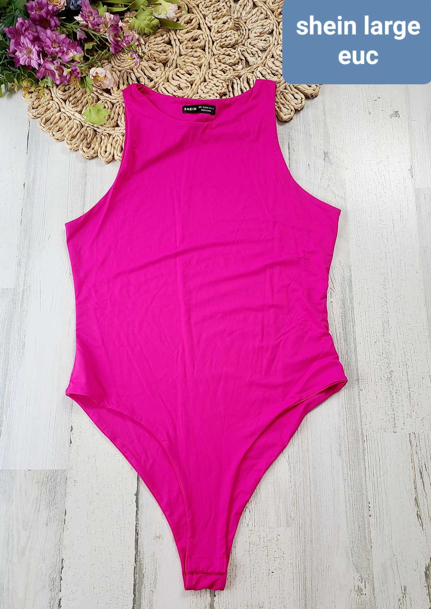shein pink large bodysuit