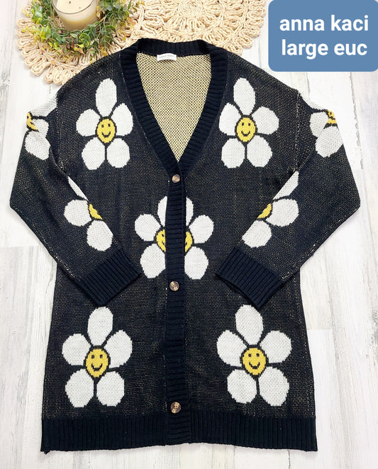anna kaci floral cardigan
