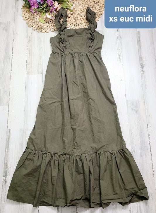 olive green midi dress neuflora