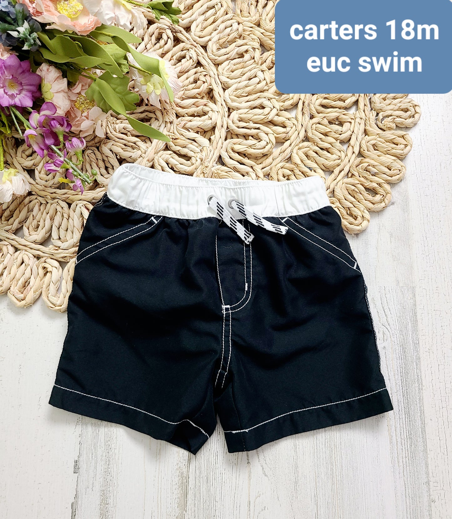 black swim shorts carters