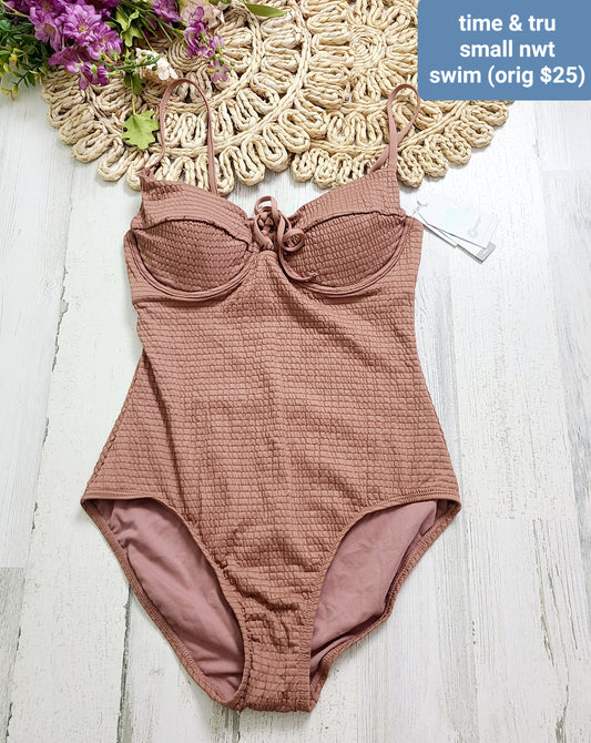 new time & tru brown swim