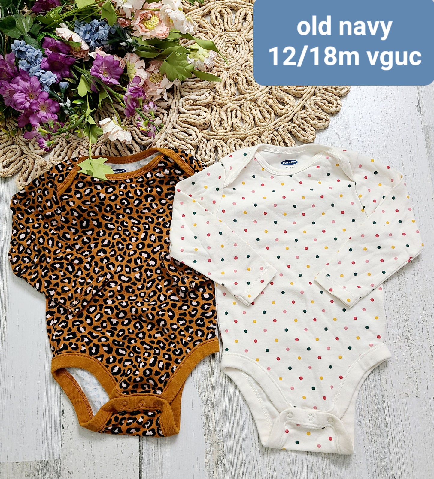 leopard and dots onesies old navy girls