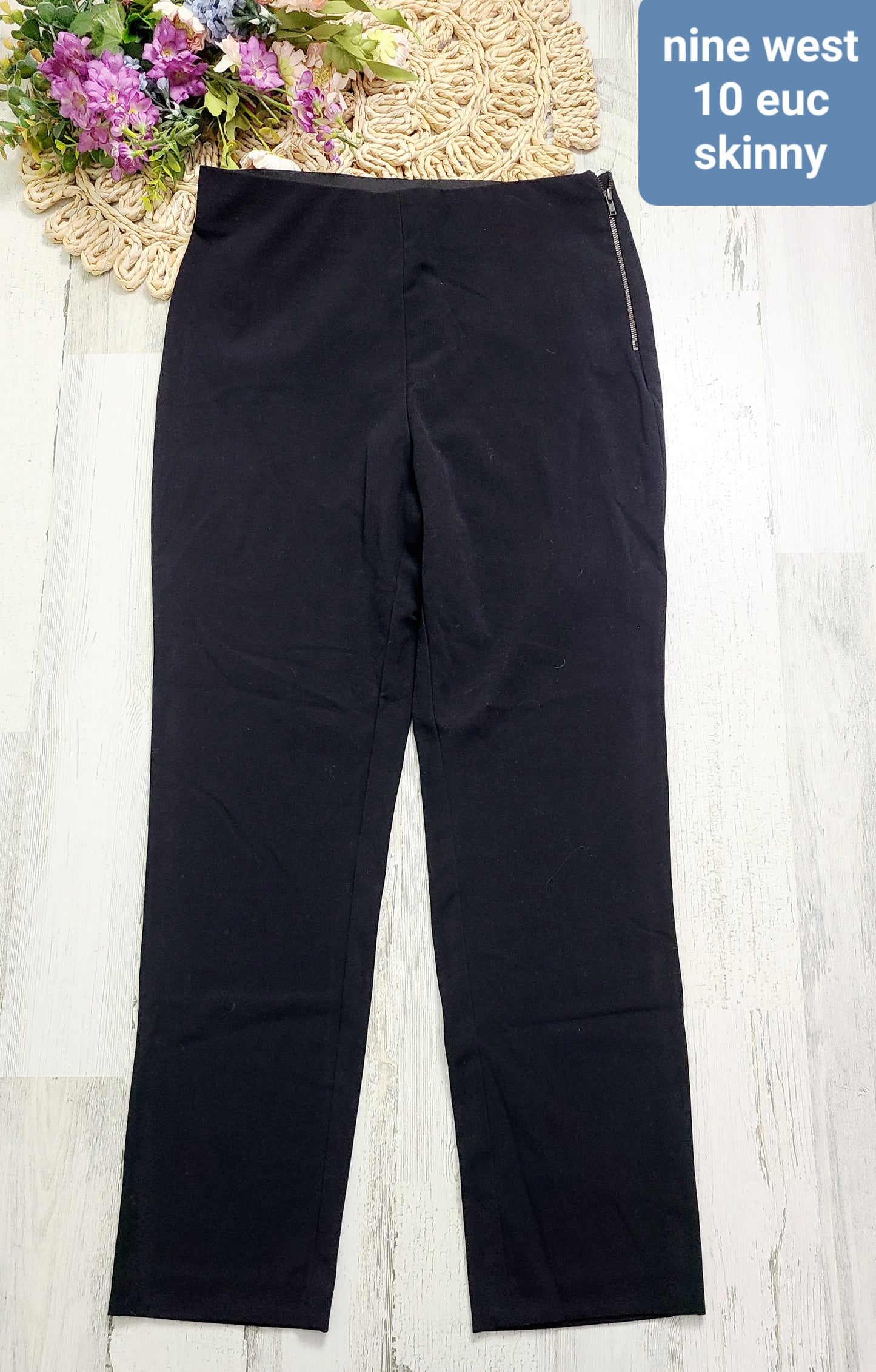 black zip side nine west