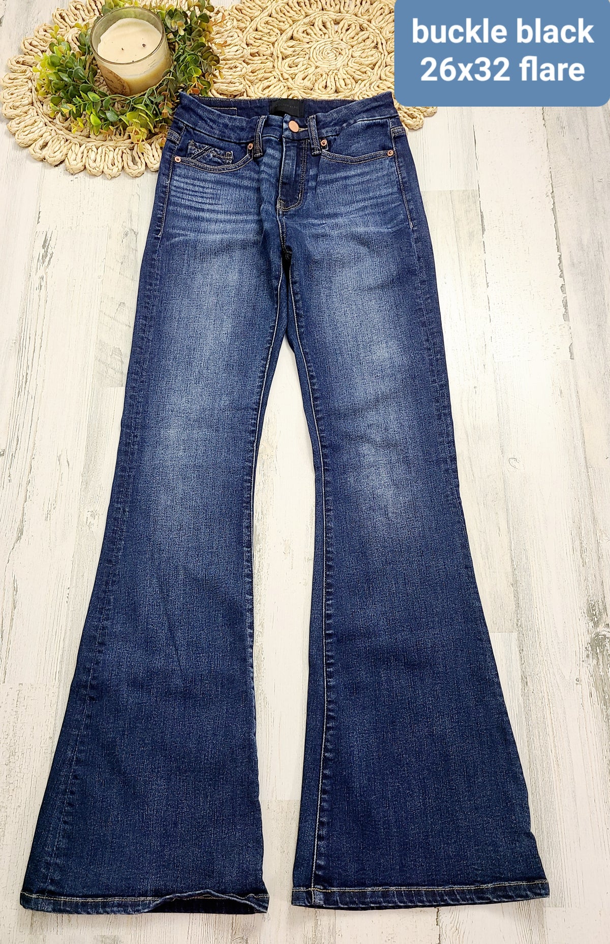 buckle black flare jeans sz 26