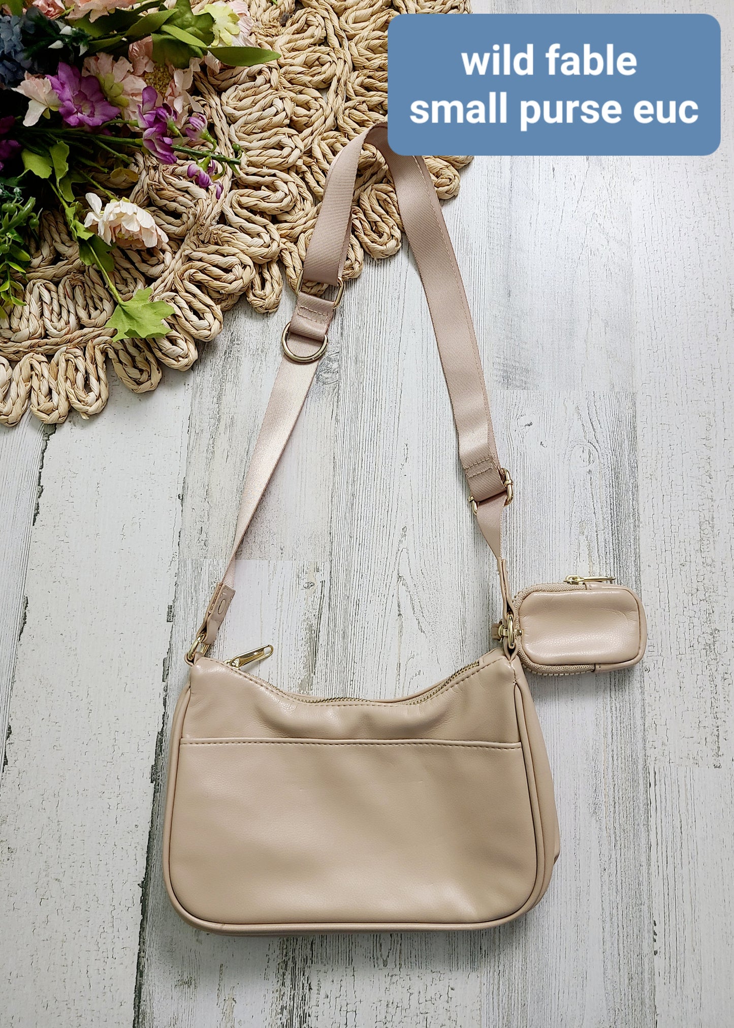 wild fable small tan purse