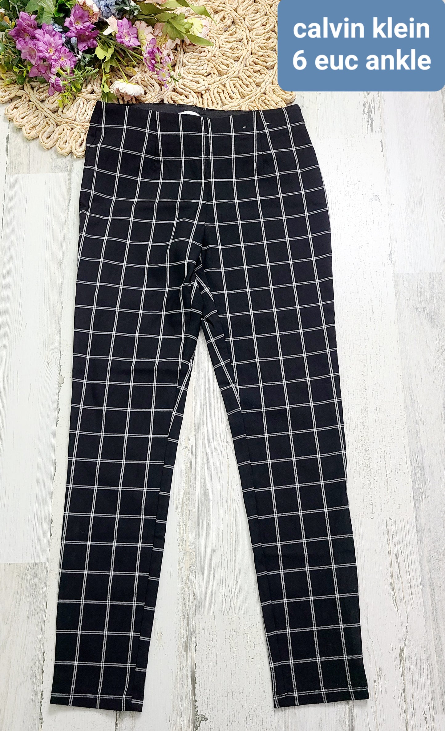 calvin klein windowpane capris