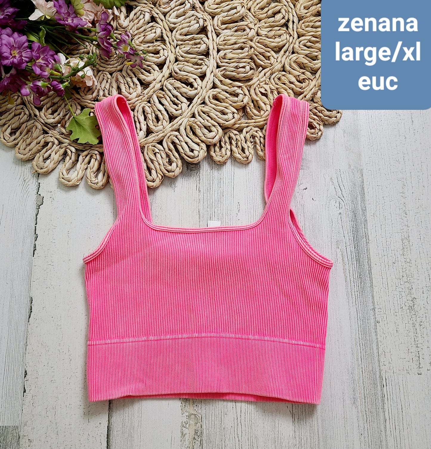 zenana hot pink crop tank