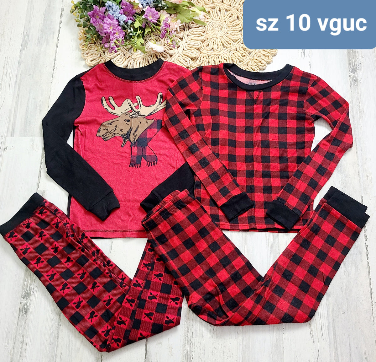 red black buffalo plaid pj 10y