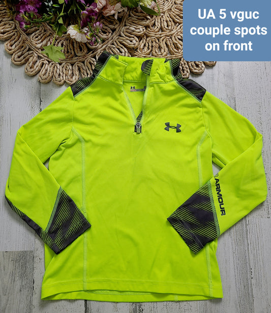 ua neon yellow quarter zip