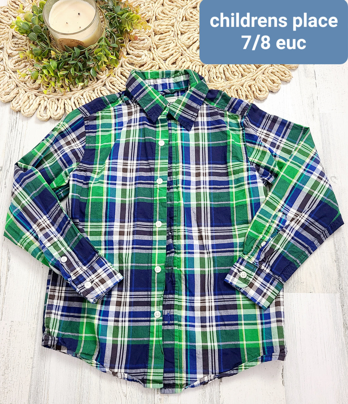 green navy plaid boys childrens place