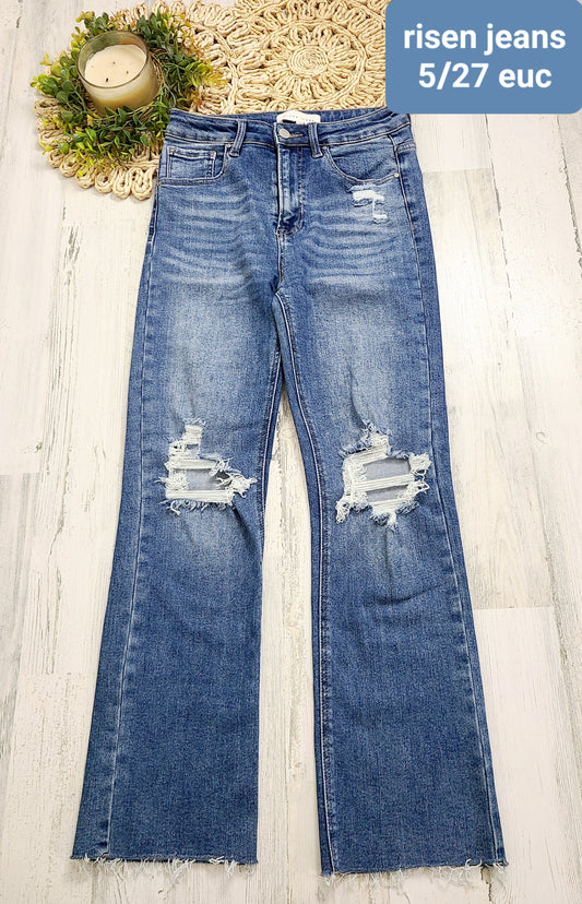 risen ankle distressed knees