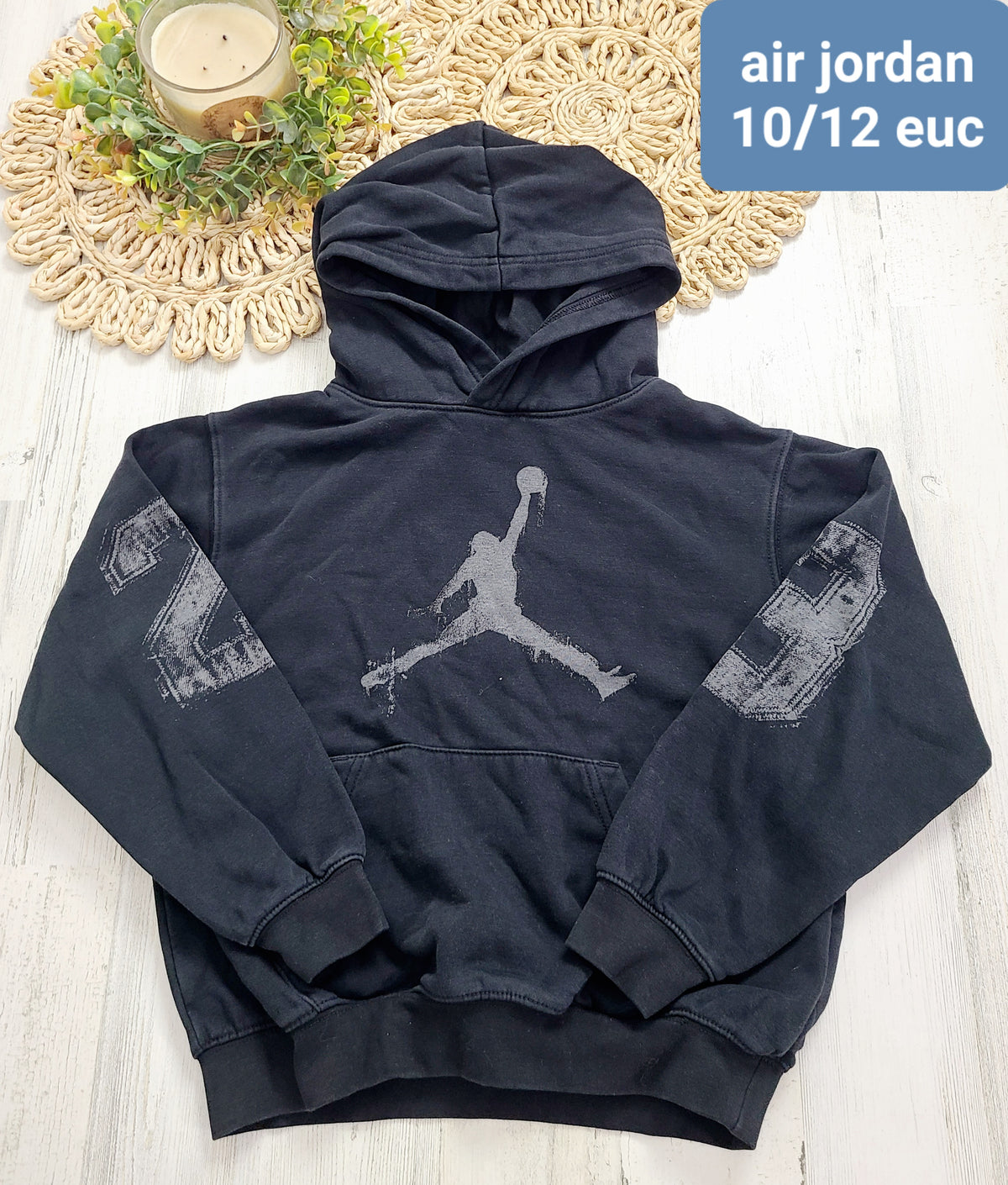 black and gray air jordan hoodie