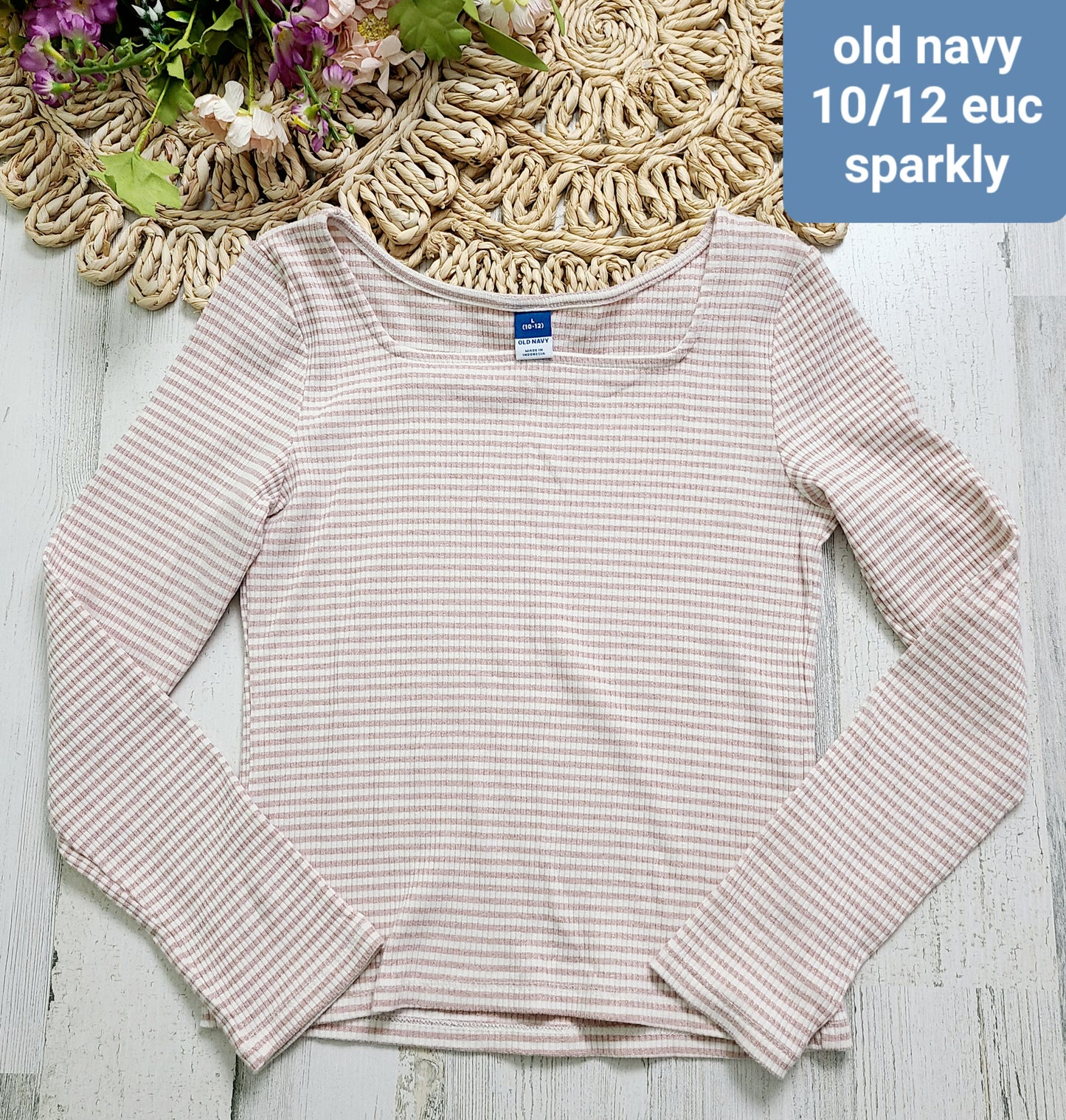 old navy sparkle pink stripes