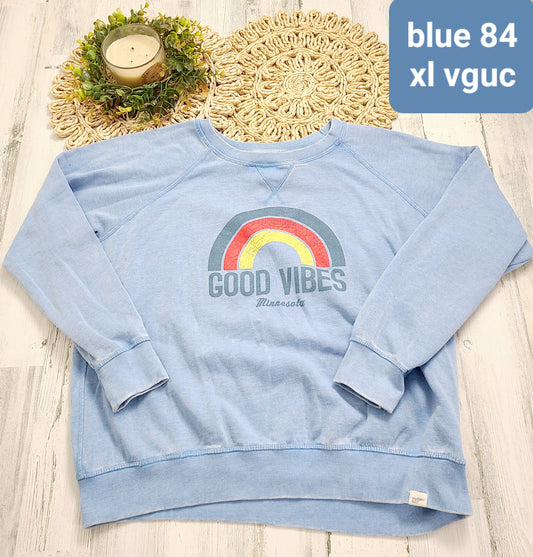 good vibes blue crewneck blue 84