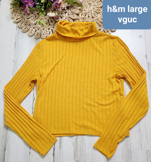 mustard turtleneck ribbed