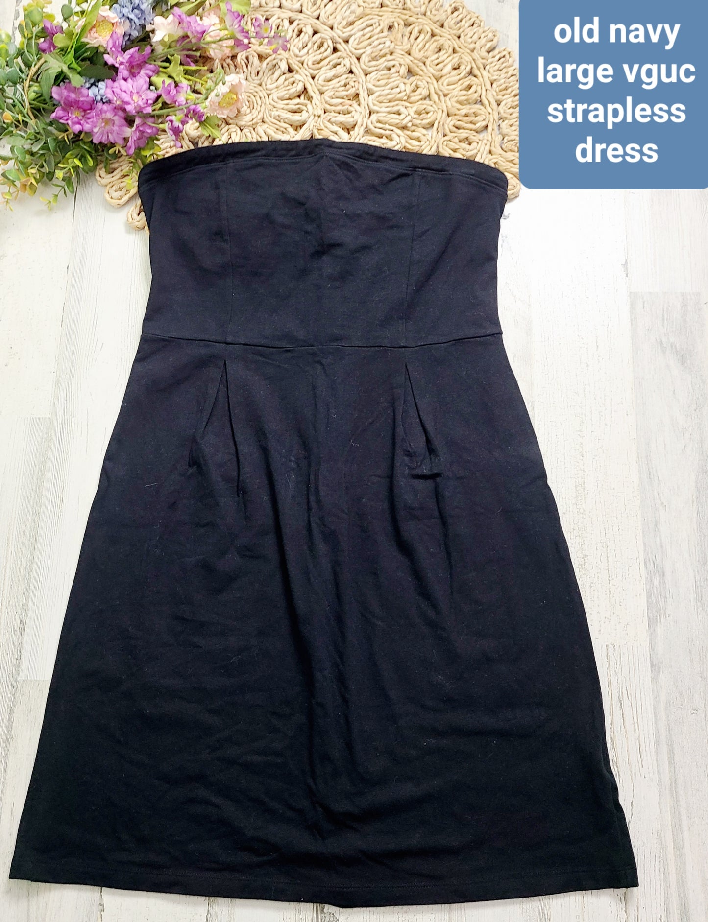 old navy strapless black dress