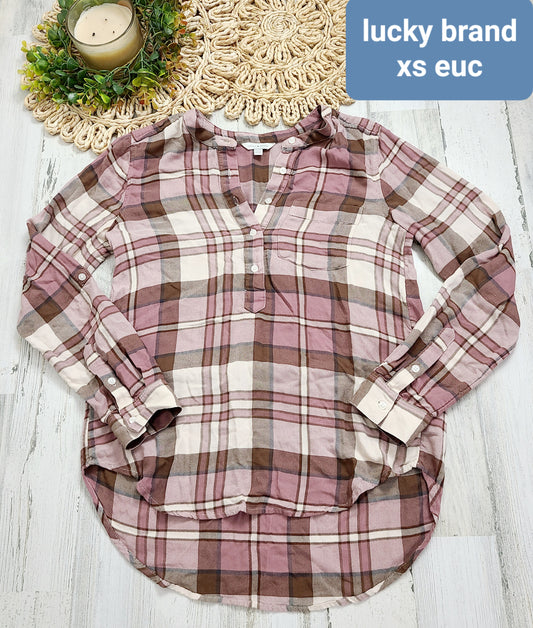 mauve taupe plaid xs lucky
