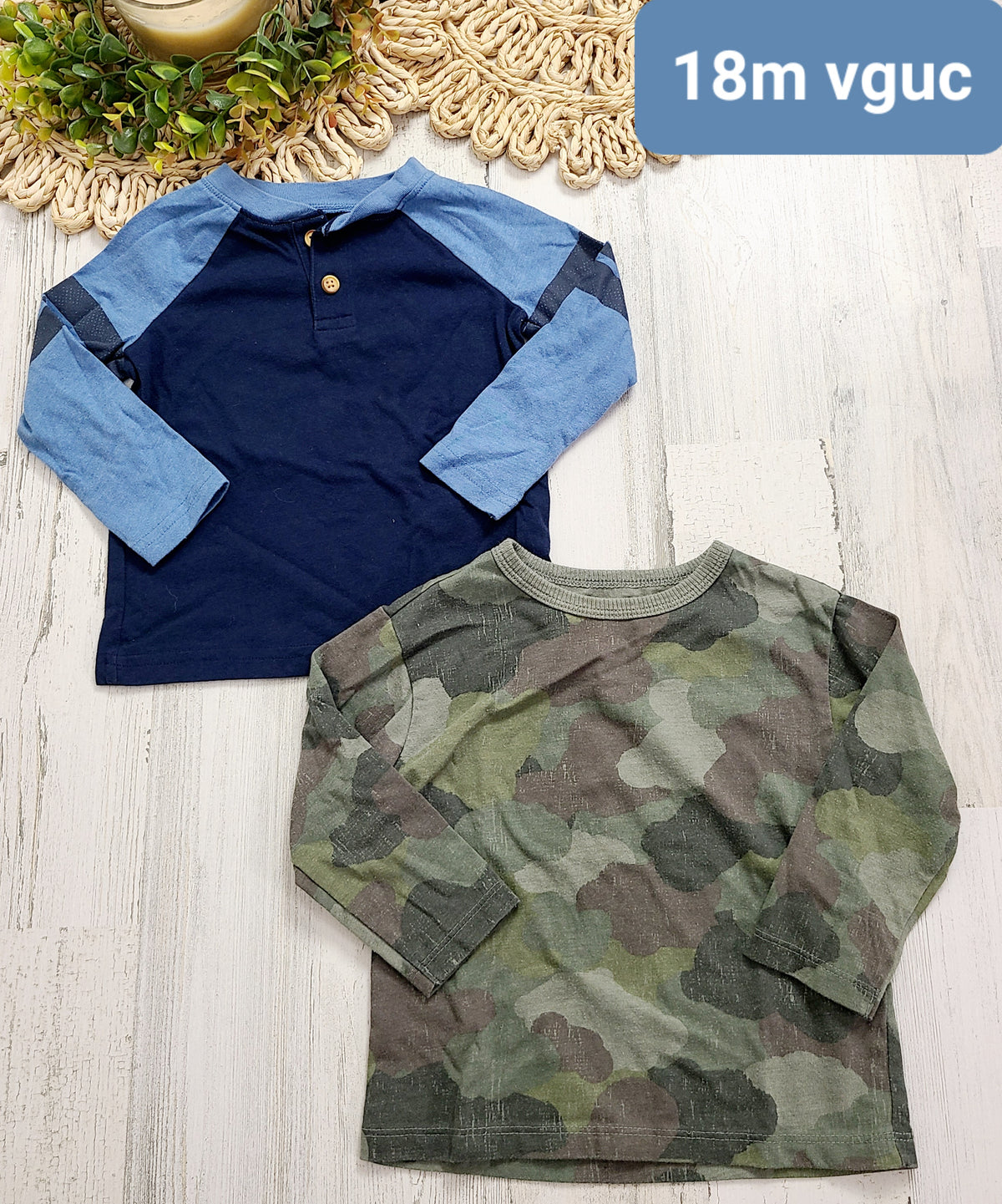 navy henley camo long sleeve