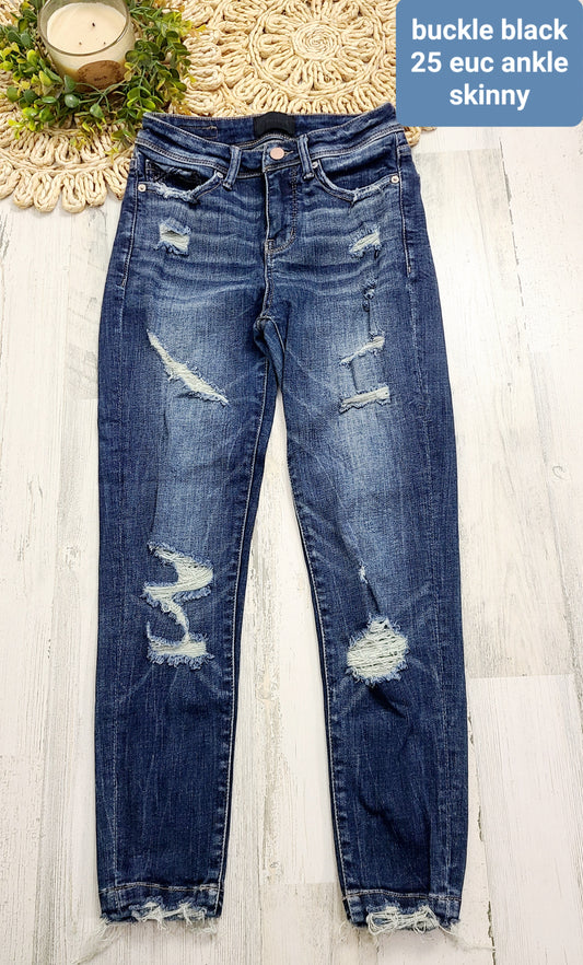 buckle black with distressing skinny ankle